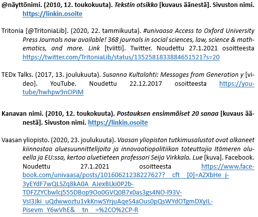 Kirjoitusohjeet | Vaasan Yliopisto