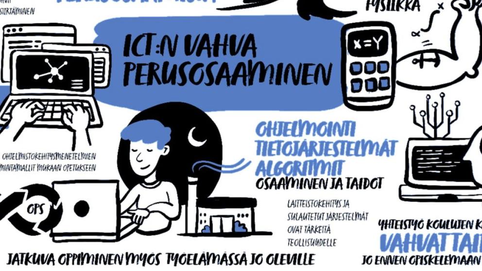 ICT-tiekartta ICT:n vahva perusosaaminen, korkeakoulujen pysyttävä aallonharjalla, tärkeimmät työkalut haltuun, 80 prosenttia osaamisesta oltava perusosaamista