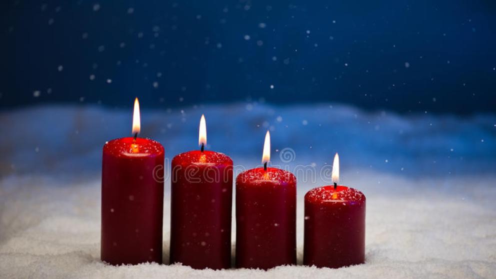 Candles in snow