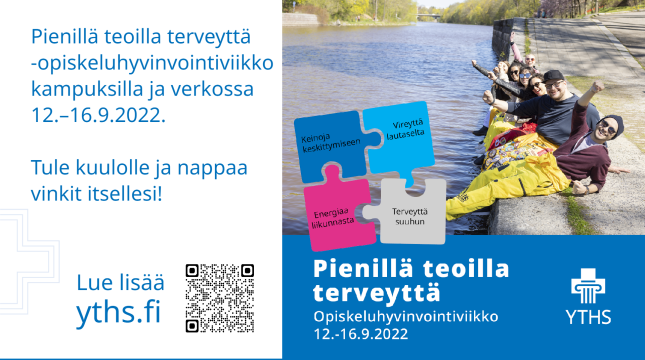 Pienillä teoilla terveyttä -opiskeluhyvinvointiviikko 12.-16.9.2022