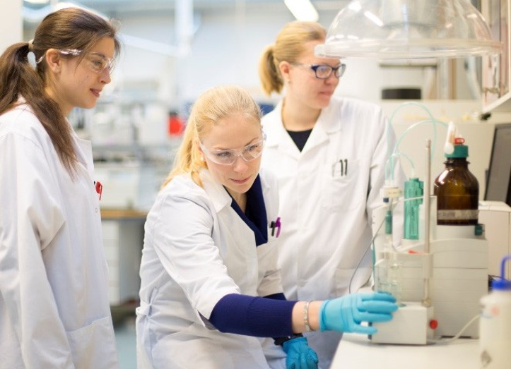 Workers in the fuel lab