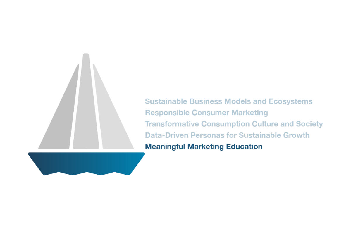 A boat figure with the name of the research program 