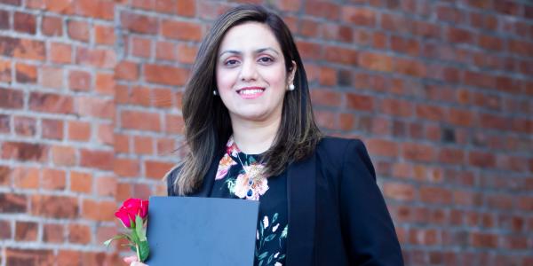 Freeha Hussain posing on her graduation day