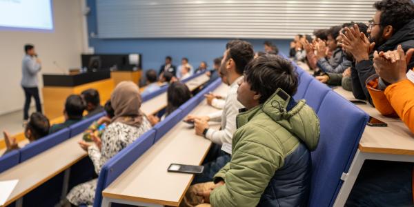 Audience at University of Vaasa Nissi auditorium.