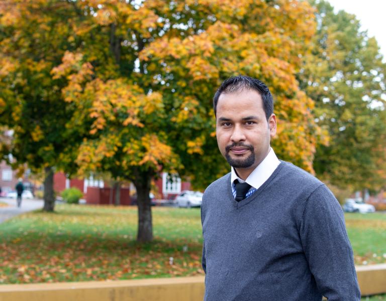 Niranjan Sapkota on campus at the University of Vaasa